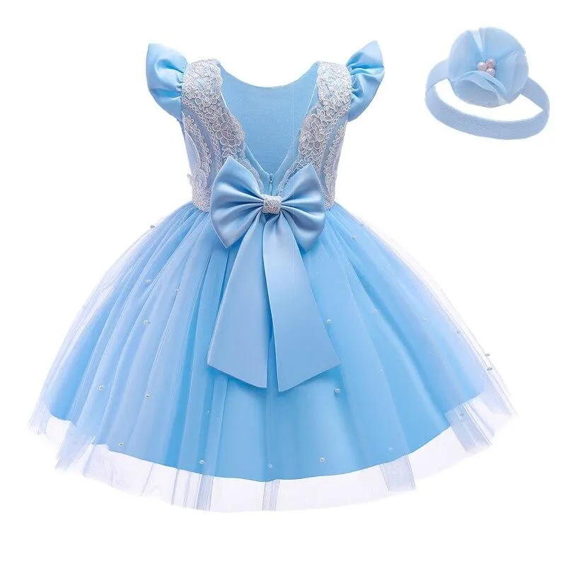 Baby Dress Girl 1st Birthday Dress For Baby Girl Dress Bowknot Princess Dresses Flower Girls Wedding Party Tutu Kids Clothes
