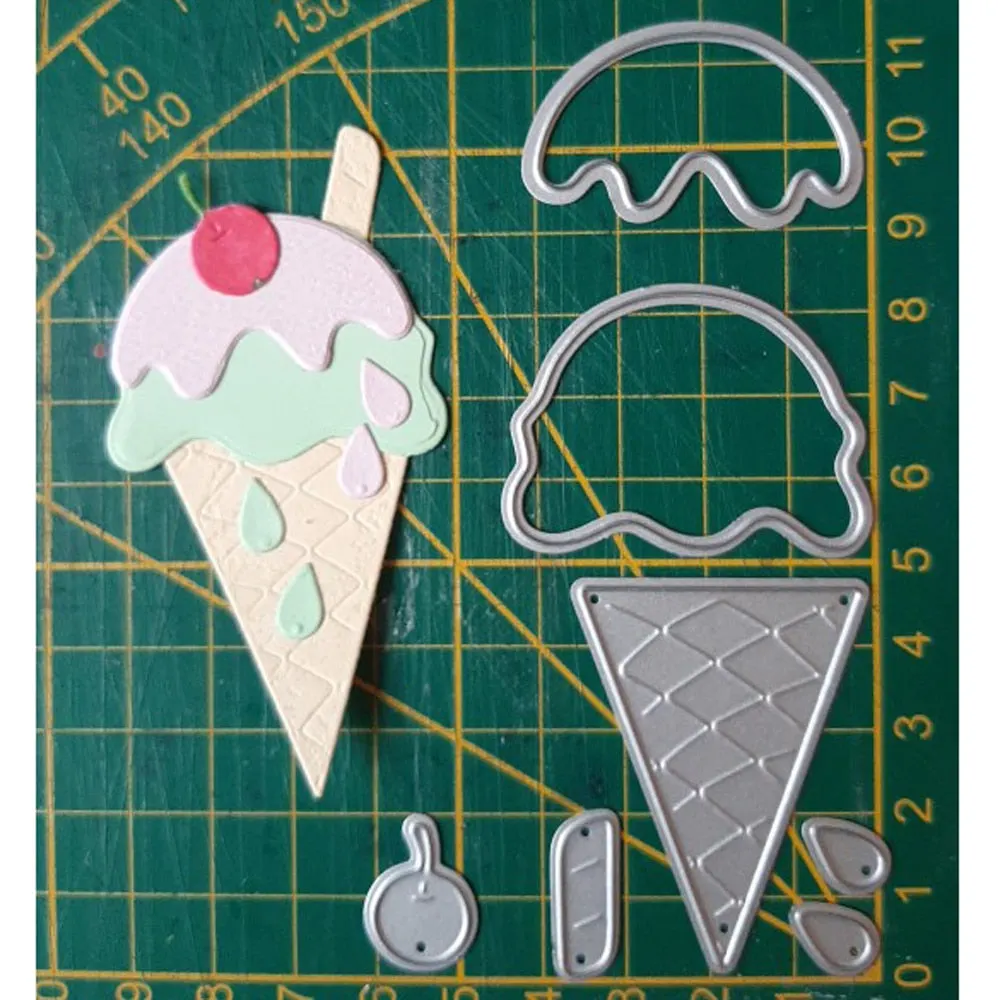 New Ice Cream Metal Cutting Die Stencil Template for DIY Embossing Paper Photo Album Gift Cards Making Scrapbooking Craft  Dies