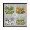 (Stamped/Counted) Four Seasons - 14CT 2 Strands Cross Stitch 33*33cm/12.99*12.99in(Brand)