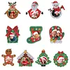 10Pcs Christmas Diamond Painting Photo Frame Hanging Pendant for Xmas Tree