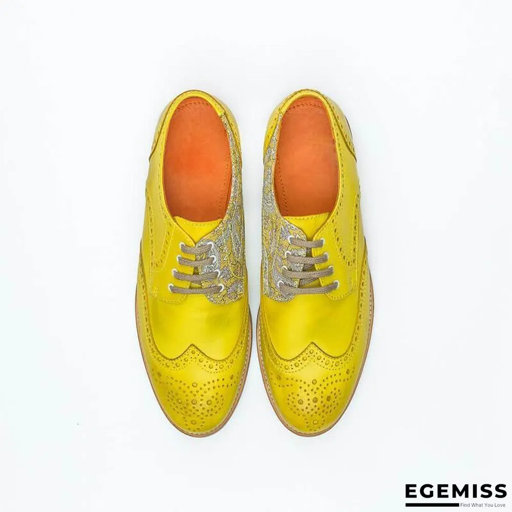 Handmade Paisley Pattern Oxford Leather Shoes | EGEMISS