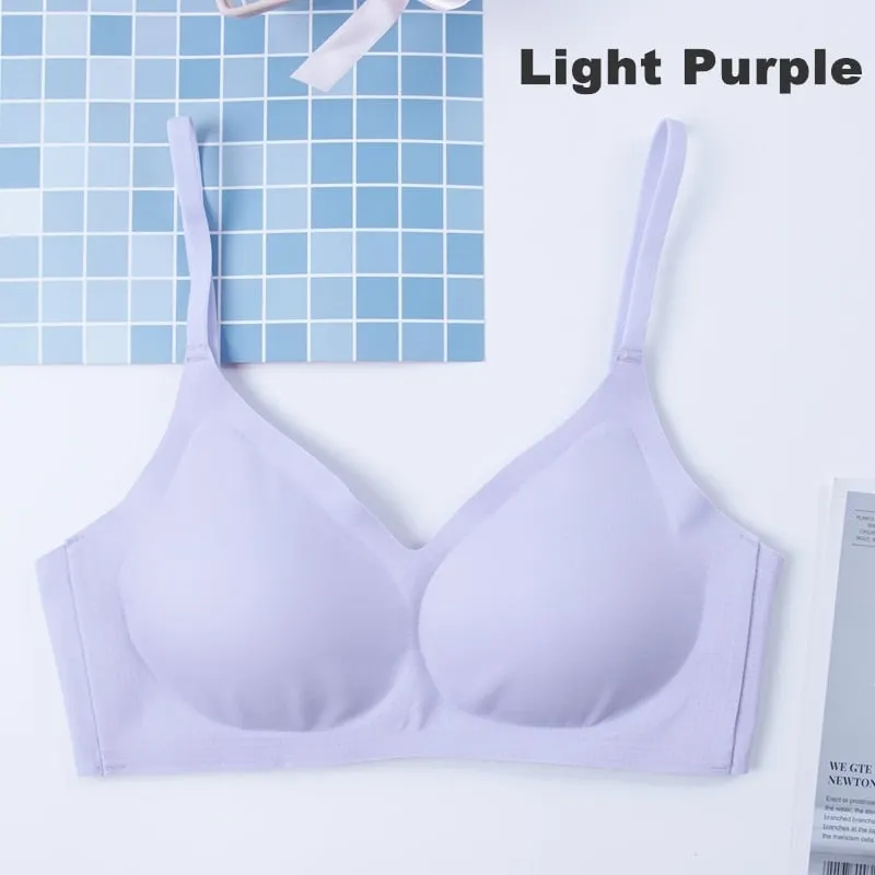 Seamless Fitness Women Solid Underwear Gathers Shockproof Removable Thin Pad Push Up Bra Female Vest Brassiere Bralette Lingerie