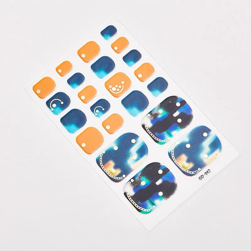 22 Tips/Sheet Shiny Nail Decoration Nail Adhesive Nail Accesoires Nail Art Decoration Nailart Sticker Adesivos Nail Tape