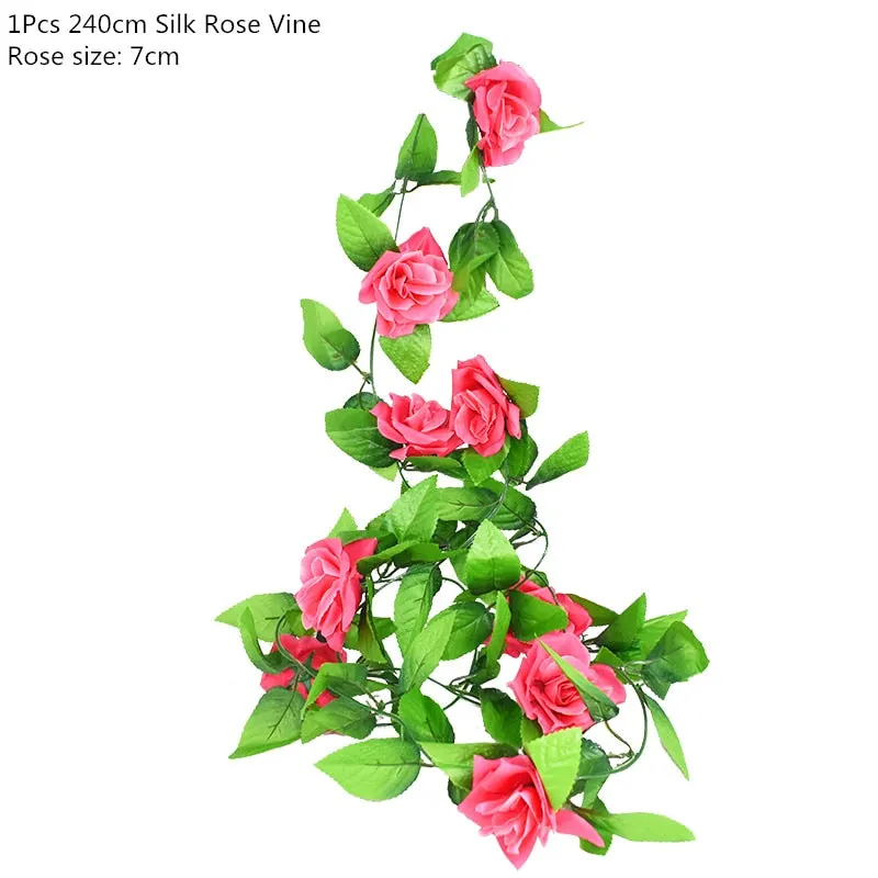 Artificial Green Eucalyptus Leaves Garland Fake Vines Rattan Artificial Plants Ivy Wreath for Wedding Party Home Wall Decoration