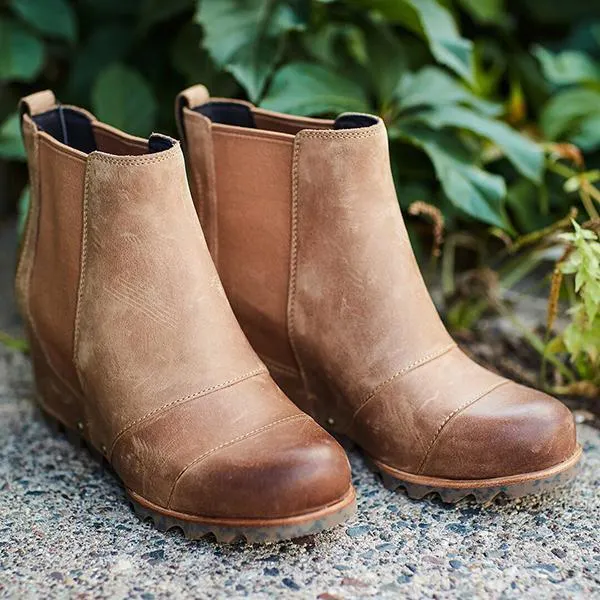 Women Winter Slip On Wedge Boots