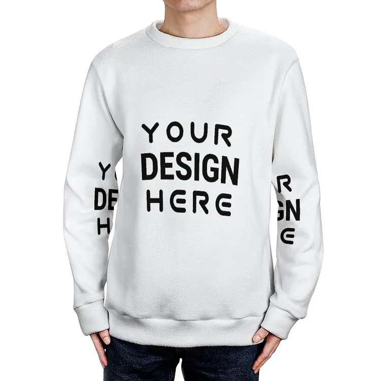 Full Print Personalized Design Men's Round Neck thick Sweater