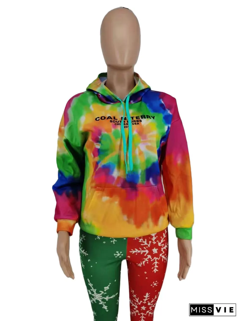 Graffiti Hooded Long Sleeve Pullover Sweatshirt