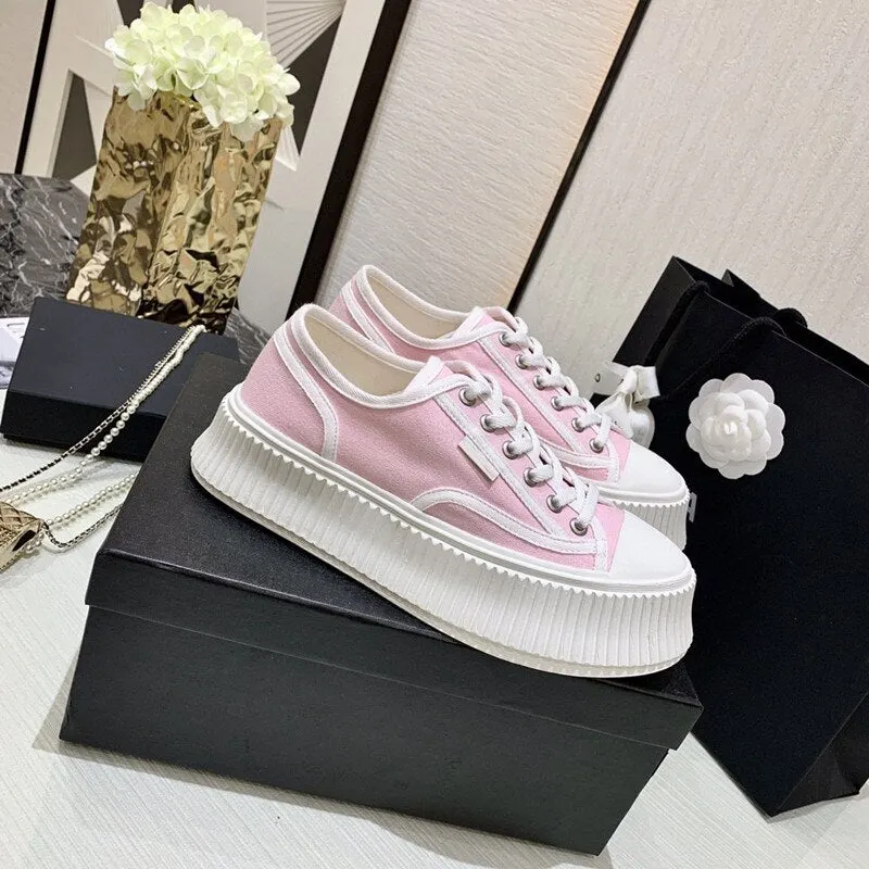 Little White Shoes Female Lace-Up Platform Cake Thick-Soled Casual Biscuit Shoes Female 2021 Spring And Autumn New Inner Increas