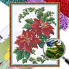 Xmas Flower - 9CT Partial Beaded Cross Stitch Kit(39x39cm)