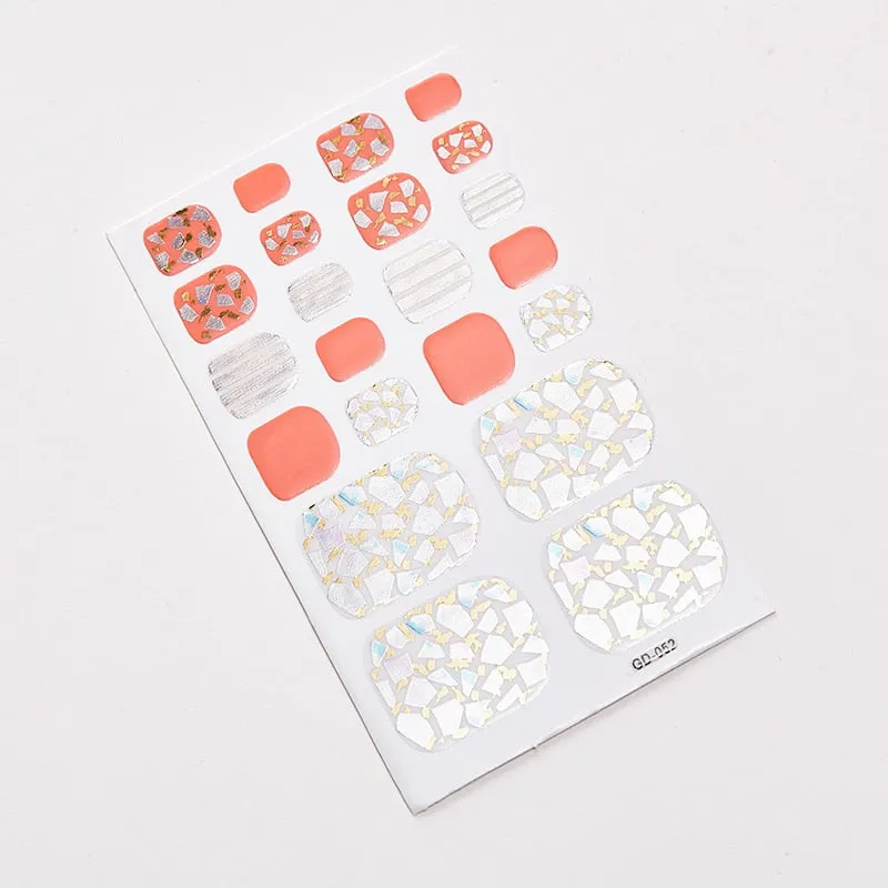 22 Tips/Sheet Shiny Nail Decoration Nail Adhesive Nail Accesoires Nail Art Decoration Nailart Sticker Adesivos Nail Tape