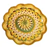 Crochet Colorful Mandala Coaster Handmade DIY Material Package with Crochet Hook