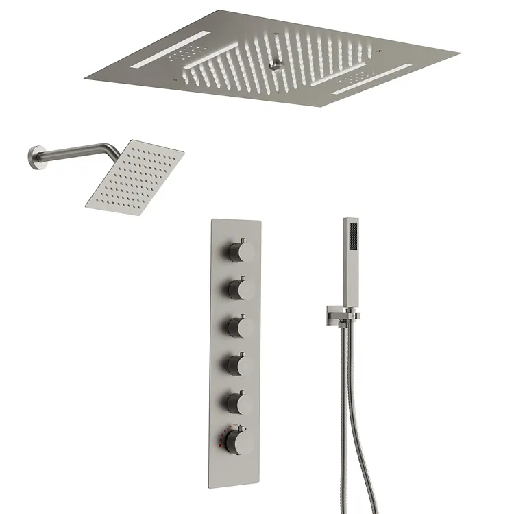 EVERSTEIN Smart Thermostatic LED Shower System in Brushed Nickel SFS-1051-NK