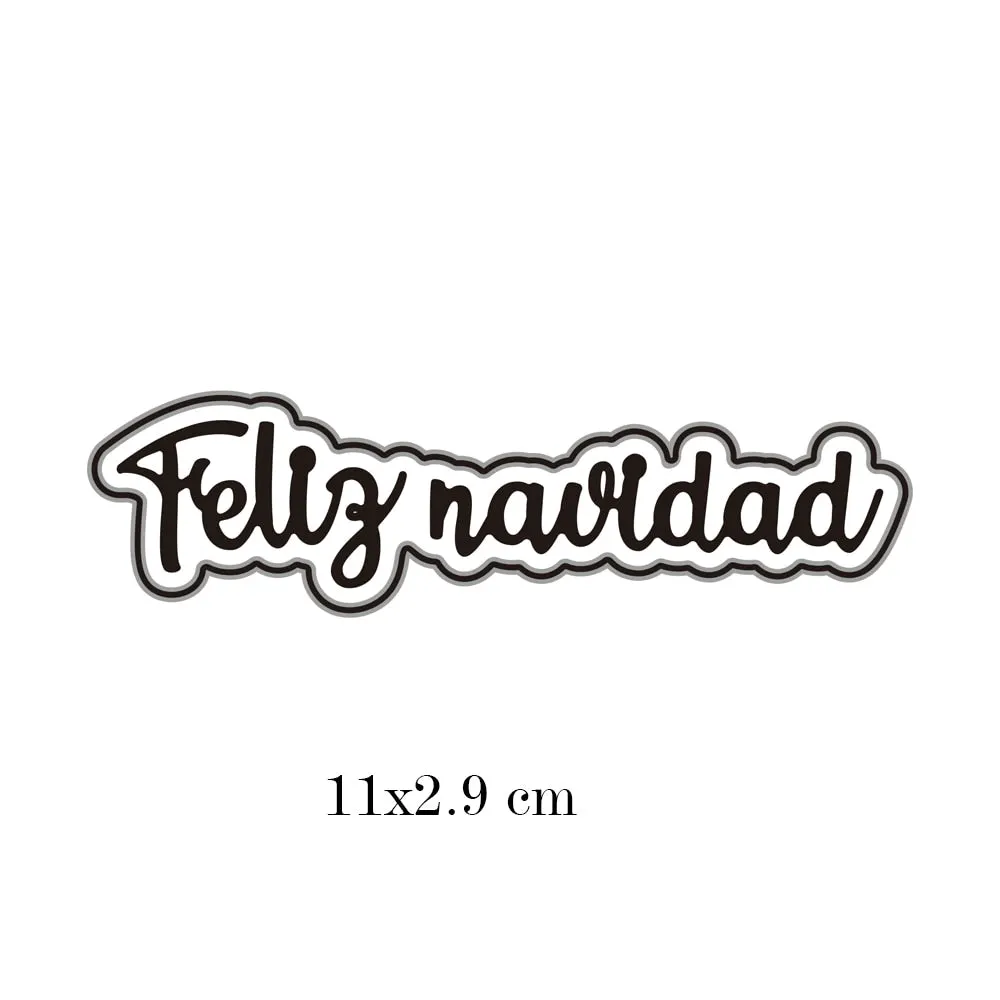 Words Feliz navidad Metal Cutting Die Scrapbooking Stencil for Scrapbooking Photo Album Decoration DIY Cards New 2021