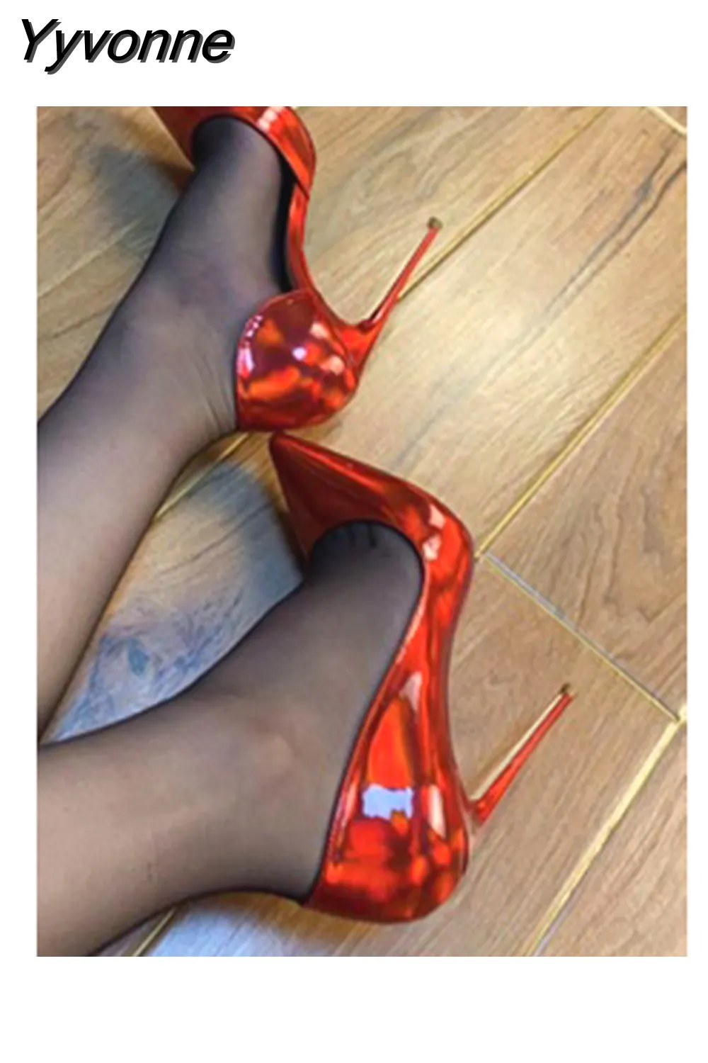 Yyvonne Shiny Women Pointy Toe Sexy Stiletto Pumps Fashion Designer Slip On 8cm 10cm 12cm High Heel Party Shoes QP148 ROVICIYA