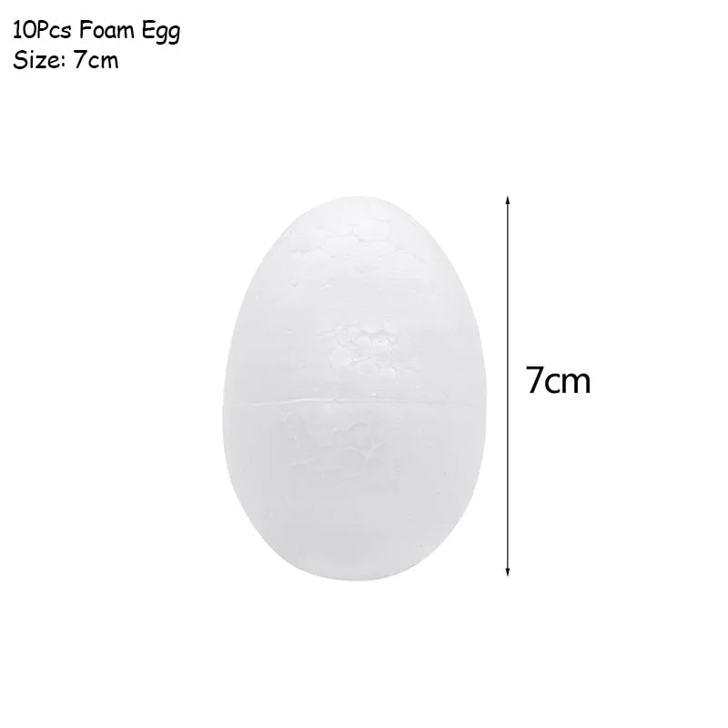 DIY Easter Decoration Eggs Styrofoam Foam Ball Happy Easter Decorations For Home Kids Easter Party Gifts Handmade Ornaments