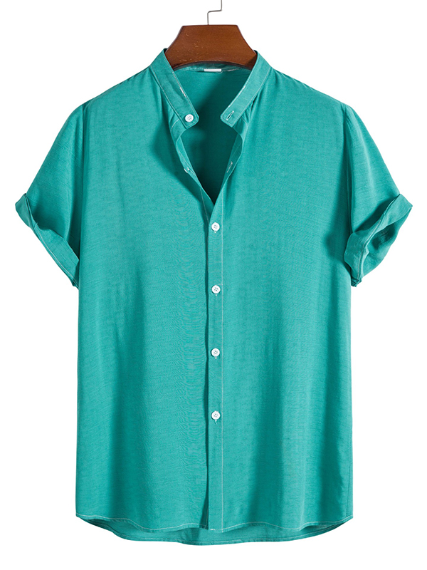 Men's Solid Color Short Sleeve Shirt