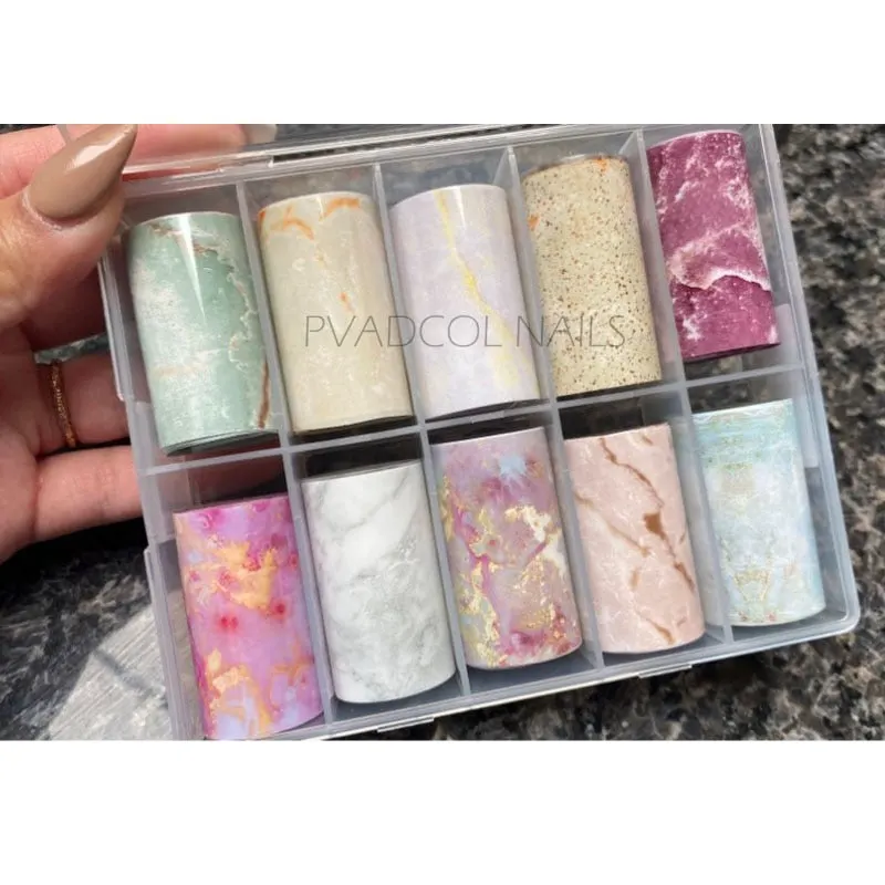 Luxury Foil Nail Art Transfer Sticker Decals Snake Designs Set 10 Pieces In Box-Nail Inspo