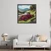 Field Red Car - Paint by Numbers Acrylic Painting 40*40cm