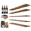 [US Local Warehouse] 5 Tier Floating Shelves Long Wooden Shelf 72x11.81in Adjustable Display Bookshelf with Heavy-Duty Bracket for Living Room Bathroom Kitchen