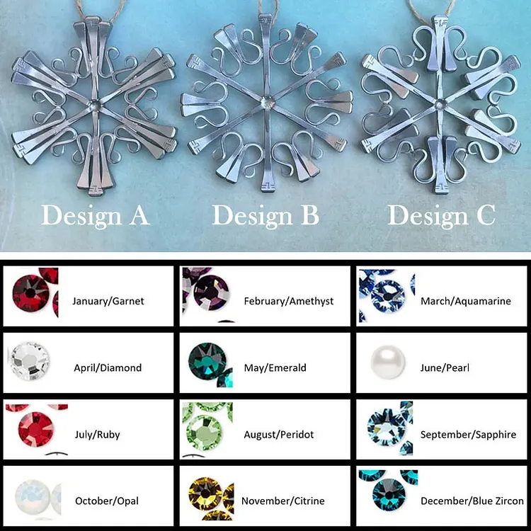 Birthstone Horseshoe Nail Snowflake