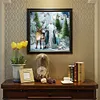 Santa Claus And Elk-11CT Stamped Cross Stitch 50*50cm/19.69*19.69in