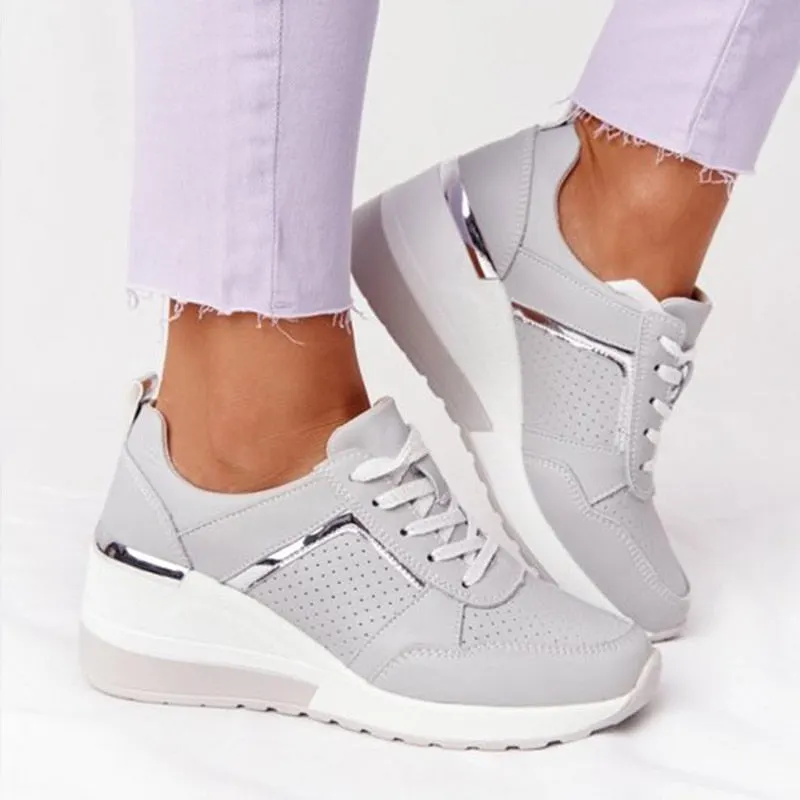 Spring Autumn Women Casual Walking Shoes Height Increasing Sport Wedge Shoes Air Cushion Comfortable Sneakers Zapatos De Mujer