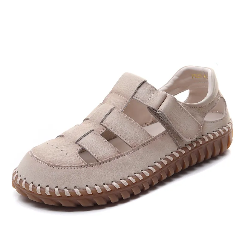 Yyvonne Kraft Hand-Made Retro Hollow Sandals Women 2025 Summer New Comfortable Thick-Soled Casual Roman Sandals