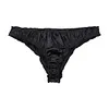 Men Solid Satin Ruffle Panties Sexy Thongs