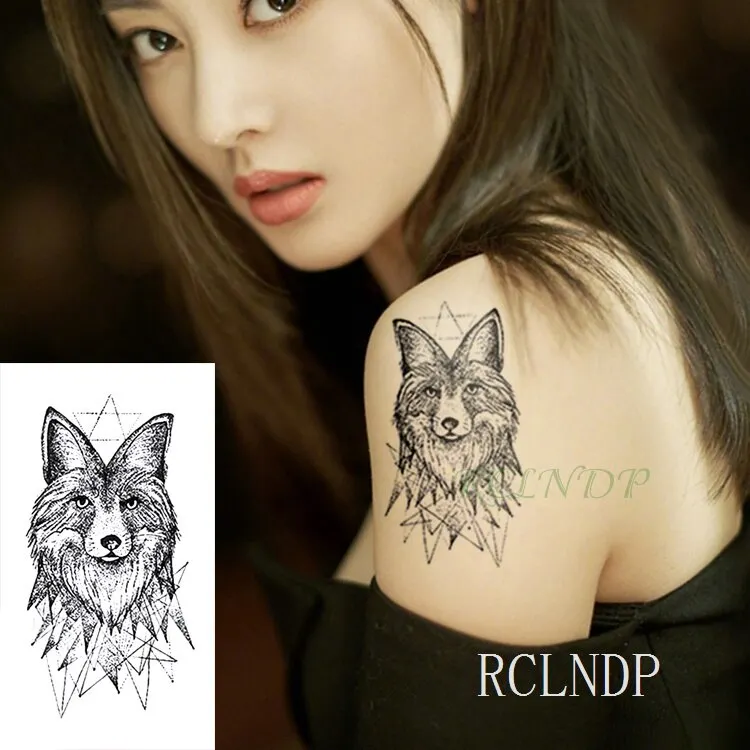 Water Transfer fake flsh tattoo cute cartoon gray rabbit Waterproof Temporary Tattoo sticker for adults kids 10.5*6 cm