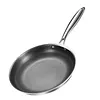 304 Stainless Steel Frying Pan With Handle Universal Steak Cooking Pot Non-Coated Single Sided Honeycomb Skillet Suitable for Fried Egg Steak