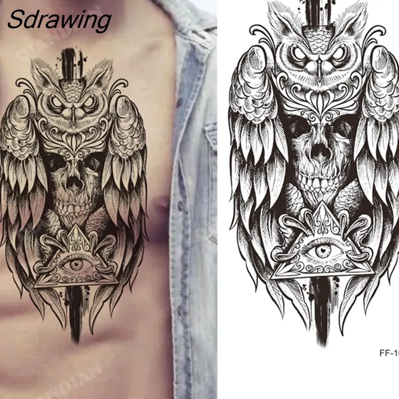 Sdrawing New Waterproof Temporary Tattoo Sticker Lion King Tiger Wolf Forest Mechanical Wild Boat Men Body Art Arm Fake Tatoo Women 328-0