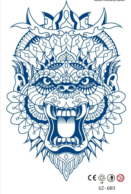 Temporary Tattoo Stickers Dragon Eagle Juice Timberwolves Ink Lasting Waterproof Natural Arm Body Chest Realistic Art Fake Tatoo
