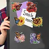 (US Local)6pcs Flower Butterfly DIY Diamond Painting Fridge Magnets Craft Kit