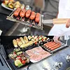 Hot Dog Roller with Wood Handle Stainless Steel Griller Grill Accessories (L)