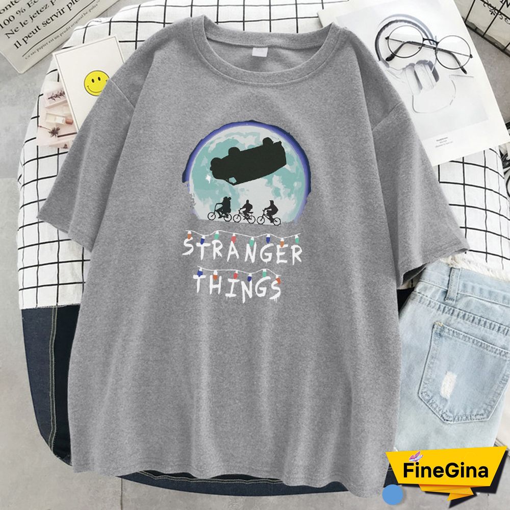 Science Fiction Thriller Stranger Things Print T Shirt Women O-Neck Loose T-Shirt Summer Soft T-Shirt Hip Hop Casual T Shirts