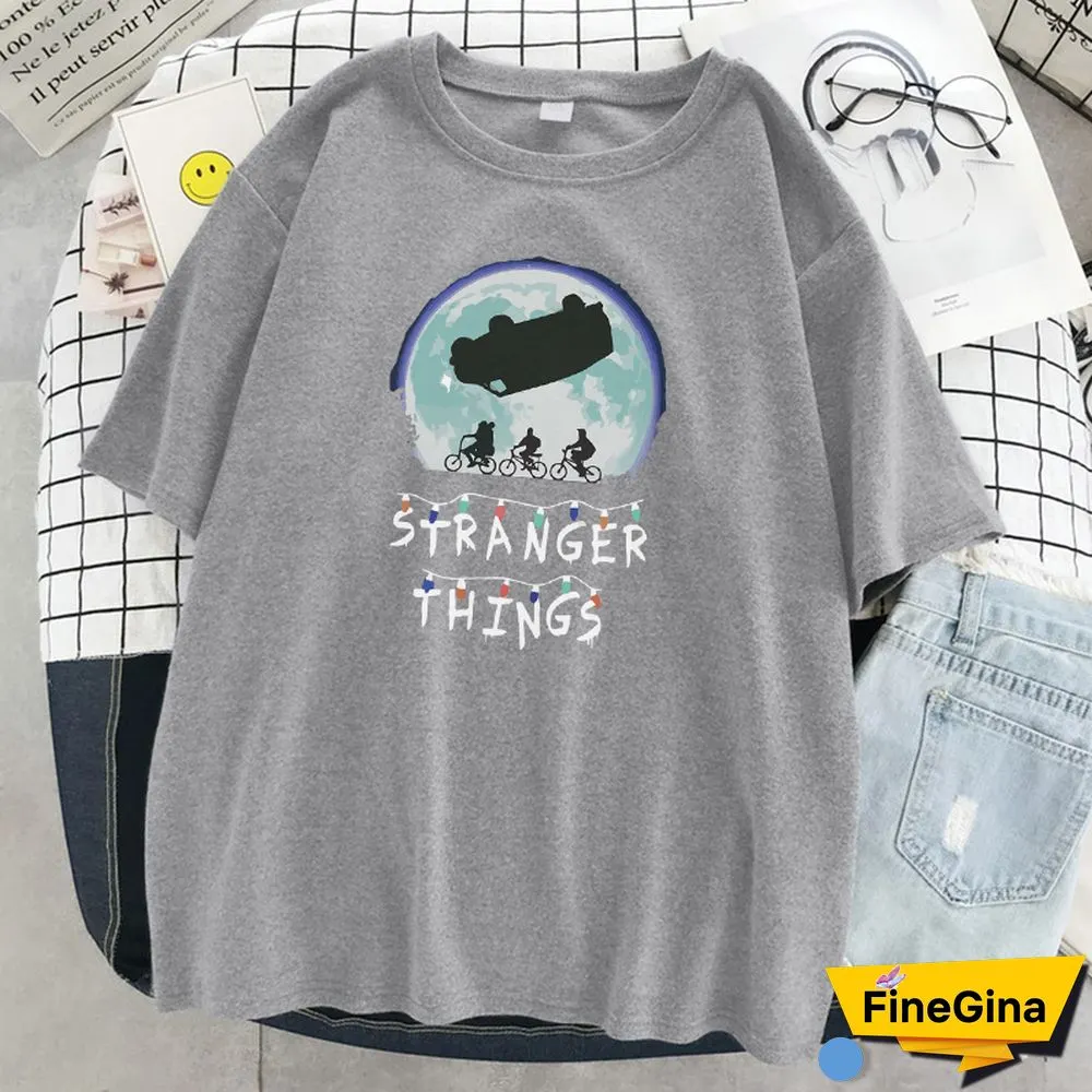 Science Fiction Thriller Stranger Things Print T Shirt Women O-Neck Loose T-Shirt Summer Soft T-Shirt Hip Hop Casual T Shirts