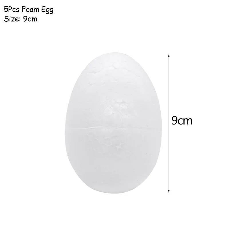 DIY Easter Decoration Eggs Styrofoam Foam Ball Happy Easter Decorations For Home Kids Easter Party Gifts Handmade Ornaments