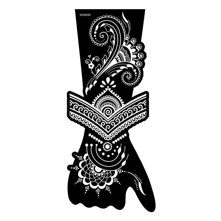 Indian Henna Rose Lace Flower Tattoo Stencil Women DIY Body Legs Arm Art Airbrush Painting Mandala Tattoo Stencil Template
