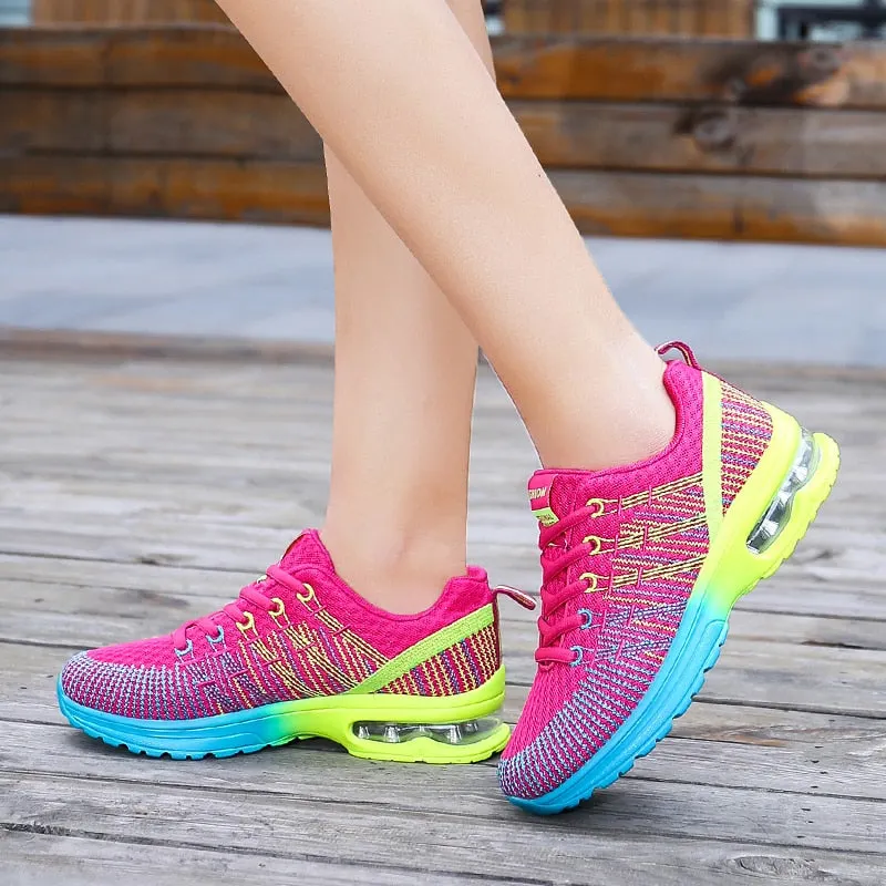 Women's Casual Fashion Ladies Air Cushion Lightweight Training Shoes Mesh Breathable Sneakers Women Sport Shoes Running Trainers
