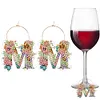 2pcs/set DIY 26 Letters Double Side Diamond Painting Wine Glass Charms Identification Kit