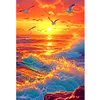 Seaside Rising Sun-9CT Stamped Cross Stitch 68*95cm/26.77*37.4in(Big Size)