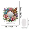 DIY Diamonds Painting Special Shaped Crystal Drill Crafts Mirror Desk Ornament Decor Kit(Flower Butterfly)