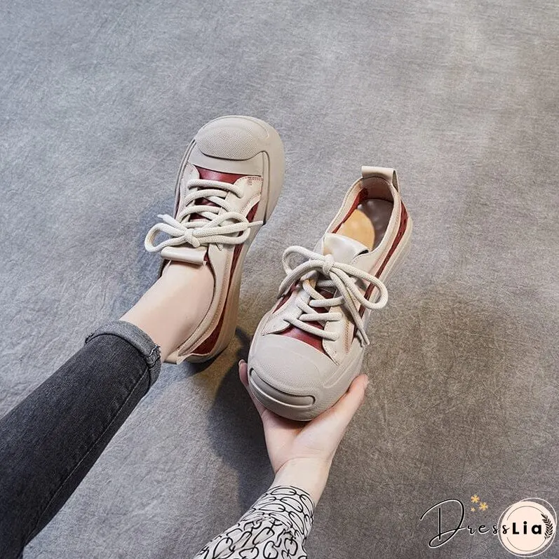 Summer Retro Hollow Leather Casual Shoes