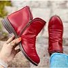 Leather Ankle Boots Women Autumn Winter Zipper Vintage Punk Boots Snow Boots
