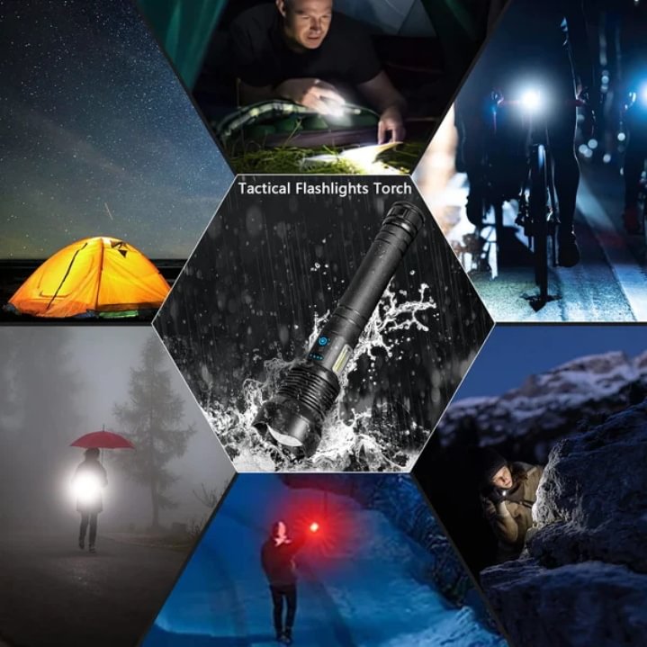 🔥Last Day 70% OFF! 🎉LED Rechargeable Tactical Laser Flashlight 90000 High Lumens