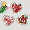 6pcs/set  DIY Special Shape Diamond Painting Greeting Card Kit (Heart Rose)