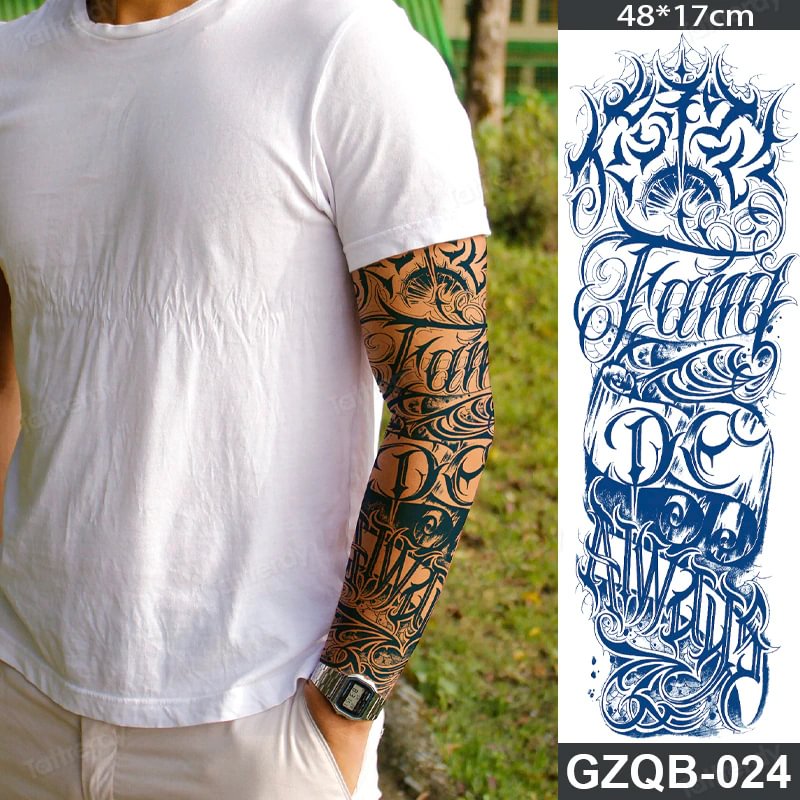 Sdrawing transfer tattoo fake large size full arm tattoo sleeve juice ink long lasting waterproof temporary tattoos men body art