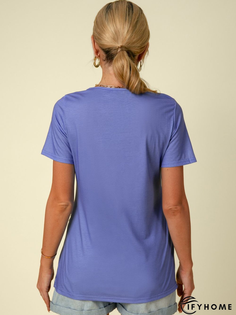 Short Sleeve Floral Crew Neck Casual T-shirt | IFYHOME