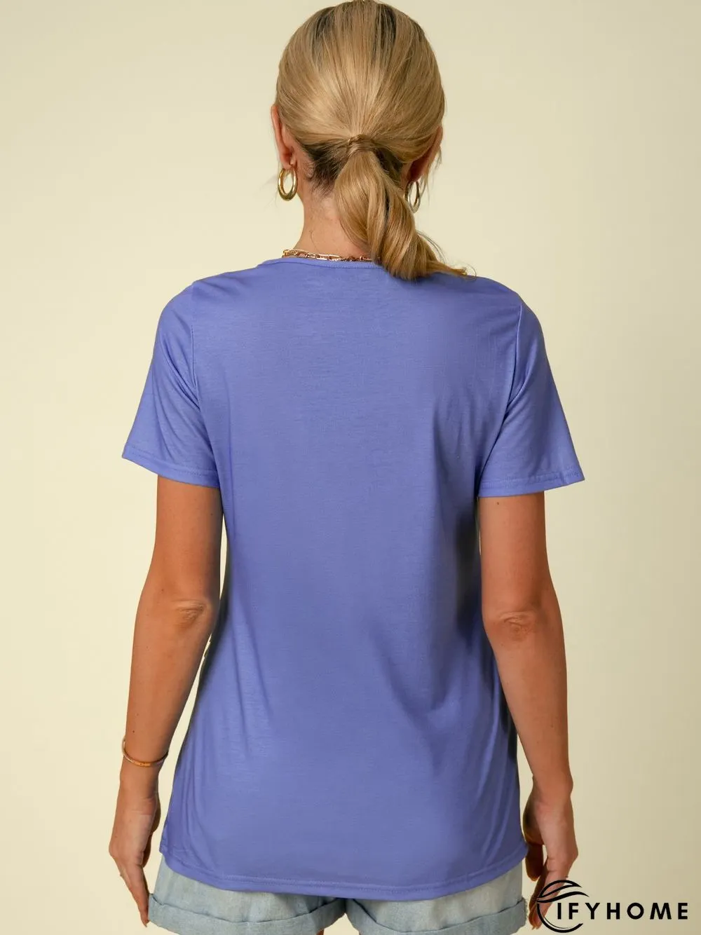 Short Sleeve Floral Crew Neck Casual T-shirt | IFYHOME