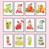 12pcs Drink 5D DIY Square Drill Diamond Painting Kits for Adults Beginners Home Decor Diamonds Paintings Gem Art 5.91x7.09in